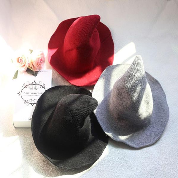 party hats halloween wizard wool funny autumn and winter knitted hat with big eaves for european american favors
party hats halloween wizard wool funny autumn and winter knitted hat with big eaves for european american favors