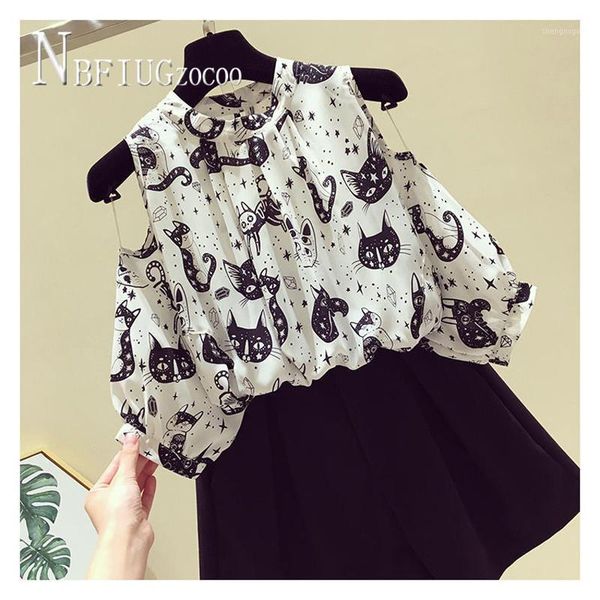 cat and diamond printed expose shoulder women blouse chiffon female blouses women's & shirts, White
cat and diamond printed expose shoulder women blouse chiffon female blouses women's & shirts, White