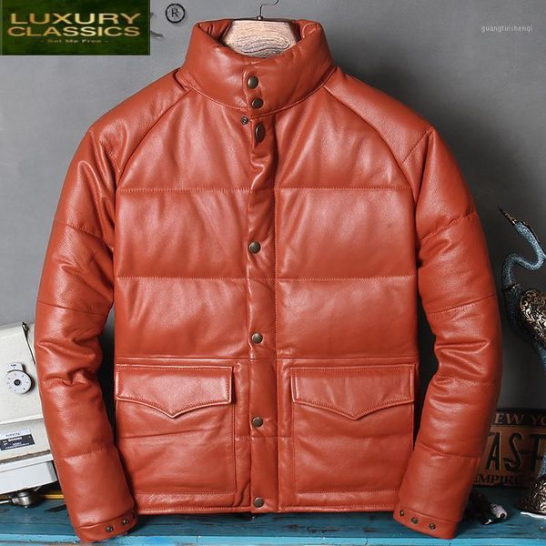 men's leather & faux 2021 real genuine jacket men thicken warm man parkas fashion white duck down clothes winterjas heren 4, Black
men's leather & faux 2021 real genuine jacket men thicken warm man parkas fashion white duck down clothes winterjas heren 4, Black