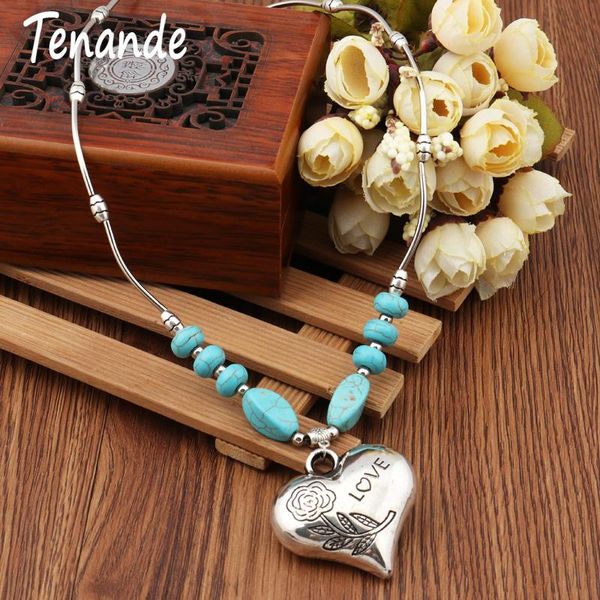 chokers tenande tibet bohemian turquoise stone necklaces flower love heart pendant necklace for women ethnic jewelry accessories, Golden;silver
chokers tenande tibet bohemian turquoise stone necklaces flower love heart pendant necklace for women ethnic jewelry accessories, Golden;silver