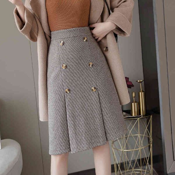 skirts winter woollen blend a-line slim plaid midi high waist zipper double-breasted buttons pleated elegant above knee nze5, Black
skirts winter woollen blend a-line slim plaid midi high waist zipper double-breasted buttons pleated elegant above knee nze5, Black