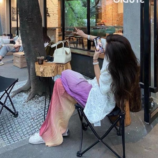 women's pants & capris ice silk gradient color wide leg pleated long summer 2021 chic streetwear loose ladies straight trousers, Black;white
women's pants & capris ice silk gradient color wide leg pleated long summer 2021 chic streetwear loose ladies straight trousers, Black;white
