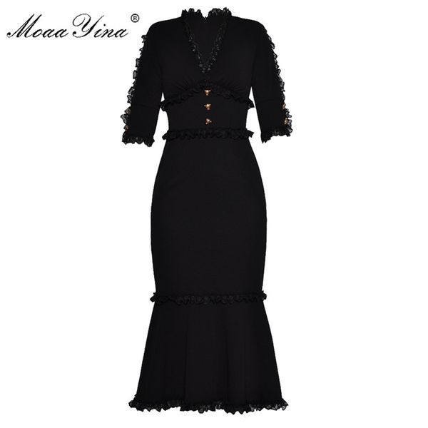 moaayina fashion designer runway dress summer women v-neck half sleeve lace button slim packet hip elegant fishtail 210623, Black;gray
moaayina fashion designer runway dress summer women v-neck half sleeve lace button slim packet hip elegant fishtail 210623, Black;gray