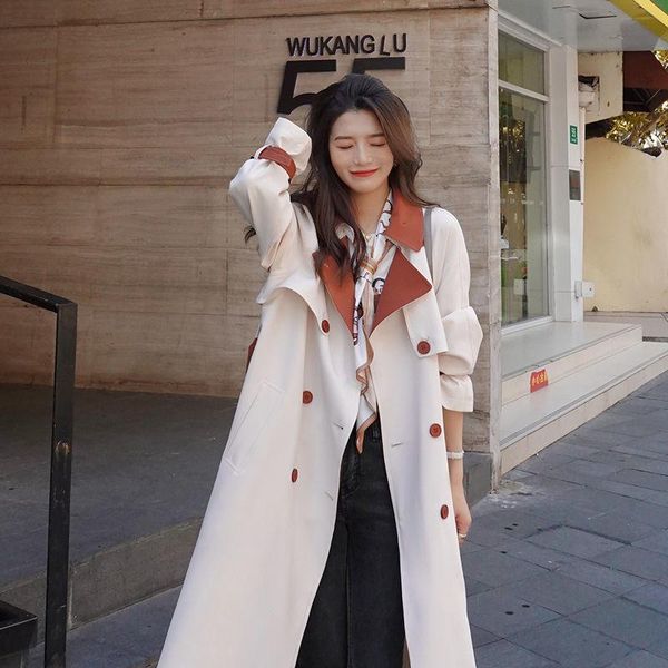 casual plus size women's stitching contrast color 2021 spring and autumn windbreaker waist slimming korean jacket trench coats, Tan;black
casual plus size women's stitching contrast color 2021 spring and autumn windbreaker waist slimming korean jacket trench coats, Tan;black