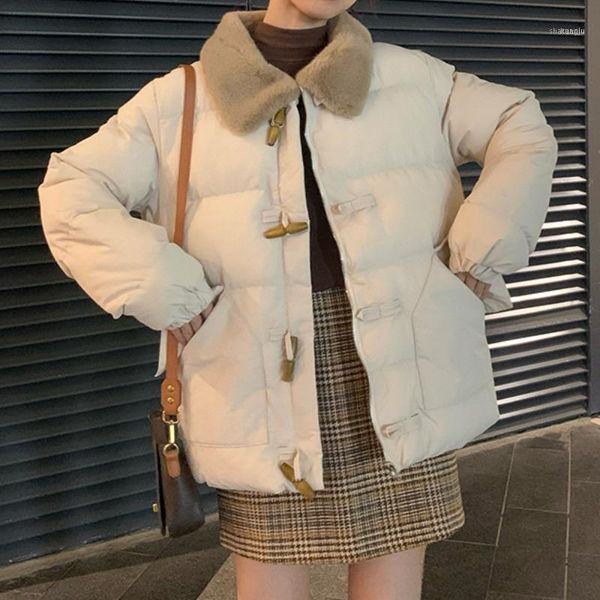 autumn winter korean style loose design horn buckle fur collar plus cotton thick warm jacket coat for women fashion1, Black
autumn winter korean style loose design horn buckle fur collar plus cotton thick warm jacket coat for women fashion1, Black