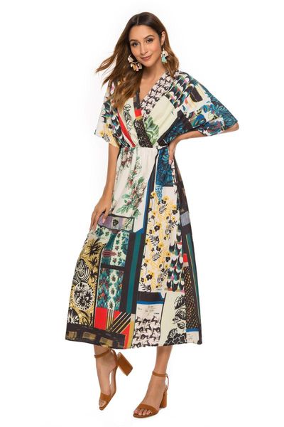 casual dresses 89104 # thailand bohemia printing maldives beach dress seaside on national wind, Black;gray
casual dresses 89104 # thailand bohemia printing maldives beach dress seaside on national wind, Black;gray