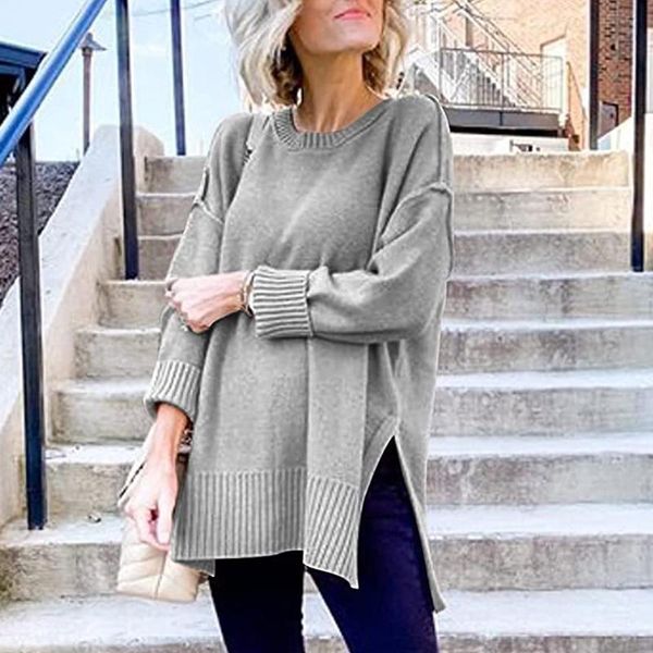 women's sweaters women crewneck sweater long sleeve side slit loose knit pullover jumper tunic comfy fashion, White;black
women's sweaters women crewneck sweater long sleeve side slit loose knit pullover jumper tunic comfy fashion, White;black