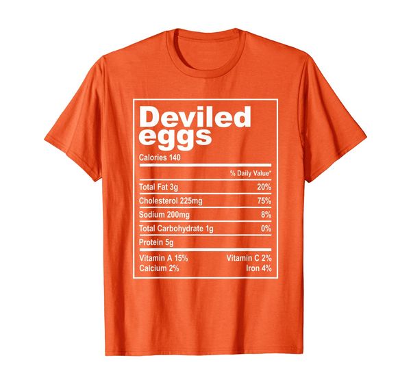 deviled eggs nutrition facts costume funny thanksgiving t-shirt, White;black 
deviled eggs nutrition facts costume funny thanksgiving t-shirt, White;black