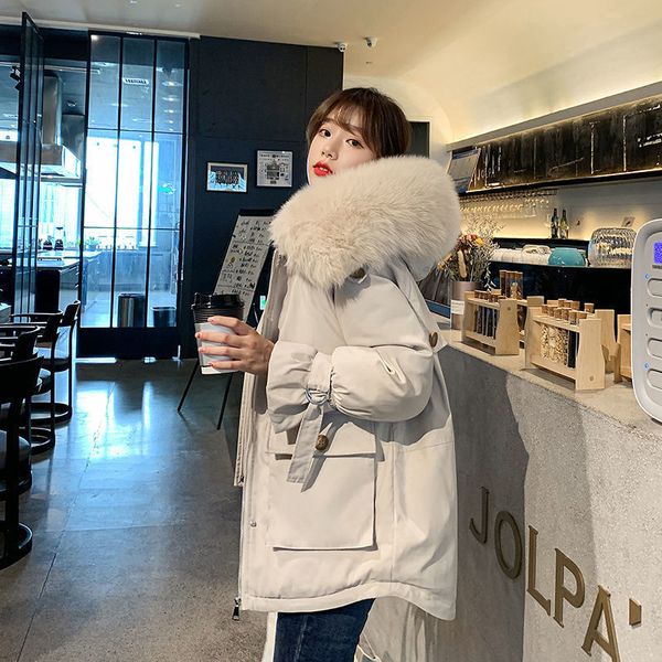 down female 2021 new plush korean loose winter short thin cotton padded jacket, Black
down female 2021 new plush korean loose winter short thin cotton padded jacket, Black