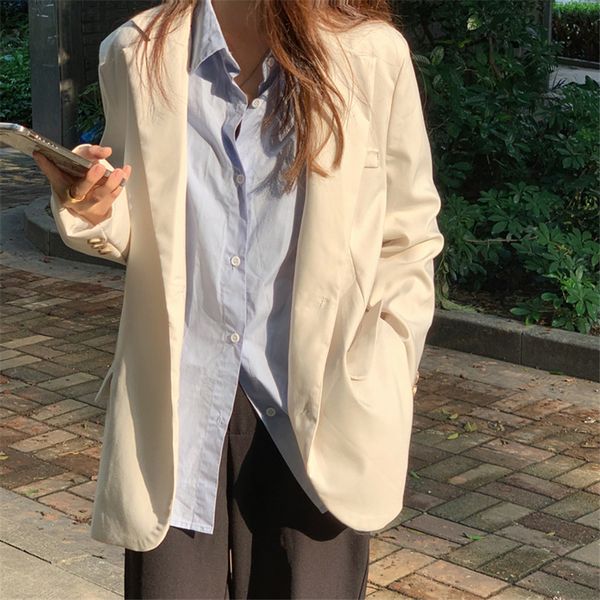 autumn blazers women work wear chic formal solid notched blazer loose elegant ol suit jacket female clothes 210421, White;black
autumn blazers women work wear chic formal solid notched blazer loose elegant ol suit jacket female clothes 210421, White;black