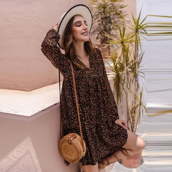 vintage spring autumn dot print womens dresses mini short v neck casual loose female vestidos, Black;gray
vintage spring autumn dot print womens dresses mini short v neck casual loose female vestidos, Black;gray