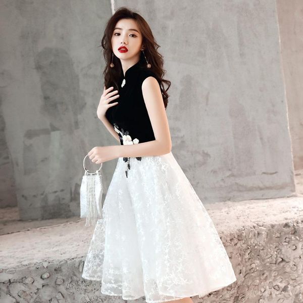 black white evening-dress daily wear vintage tulle elegant noble banquet host prom-dress simple comfortable summer ethnic clothing, Red
black white evening-dress daily wear vintage tulle elegant noble banquet host prom-dress simple comfortable summer ethnic clothing, Red