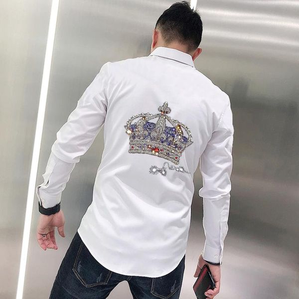 crown diamond men's shirt non-iron anti-wrinkle technology slim trend long-sleeved fashion clothing casual shirts, White;black
crown diamond men's shirt non-iron anti-wrinkle technology slim trend long-sleeved fashion clothing casual shirts, White;black
