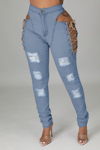 women's jeans women ripped cut out hollow stretchy pencil denim trousers female fashion pants streetwear casual bottoms fall, Blue
women's jeans women ripped cut out hollow stretchy pencil denim trousers female fashion pants streetwear casual bottoms fall, Blue