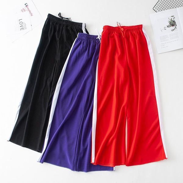 women's pants & capris 2021 fashion summer wide leg high waist split striped loose palazzo casual office ladies trousers female, Black;white
women's pants & capris 2021 fashion summer wide leg high waist split striped loose palazzo casual office ladies trousers female, Black;white