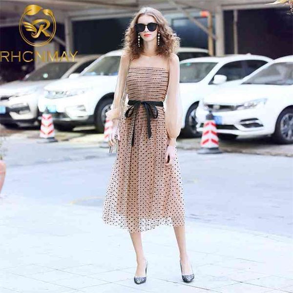 summer women's mesh long sleeve with belt dot pleated slim elegant party mid-length dress 210515, Black;gray
summer women's mesh long sleeve with belt dot pleated slim elegant party mid-length dress 210515, Black;gray