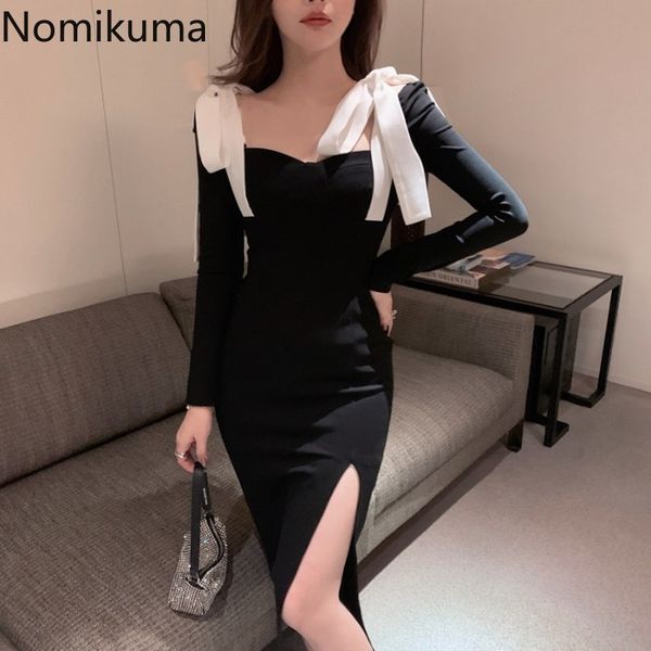 nomikuma elegant split women dress bow tie slash neck long sleeve dresses spring new korean vestidos de mujer 6e475 210427, Black;gray
nomikuma elegant split women dress bow tie slash neck long sleeve dresses spring new korean vestidos de mujer 6e475 210427, Black;gray
