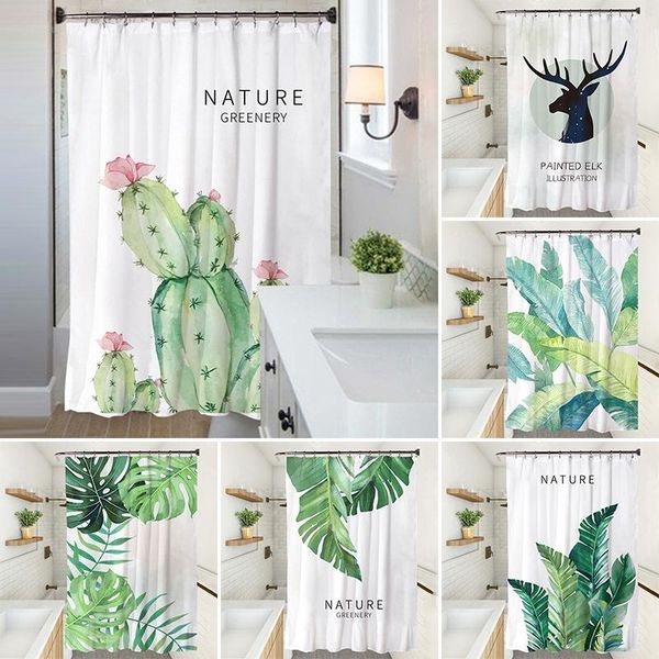 shower curtains waterproof curtain green tropical plant printed bathroom bath panel decorative drape with 12 hooks
shower curtains waterproof curtain green tropical plant printed bathroom bath panel decorative drape with 12 hooks