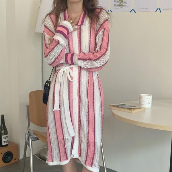 casual dresses korean autumn sweater dress elegant women multicolor striped knitted lapel long sleeve loose, Black;gray
casual dresses korean autumn sweater dress elegant women multicolor striped knitted lapel long sleeve loose, Black;gray