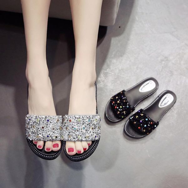 slippers women crystal loafers slip-on round toe for ladies fashion casual sandals flats beach slides soft med bottom size35-40, Black
slippers women crystal loafers slip-on round toe for ladies fashion casual sandals flats beach slides soft med bottom size35-40, Black