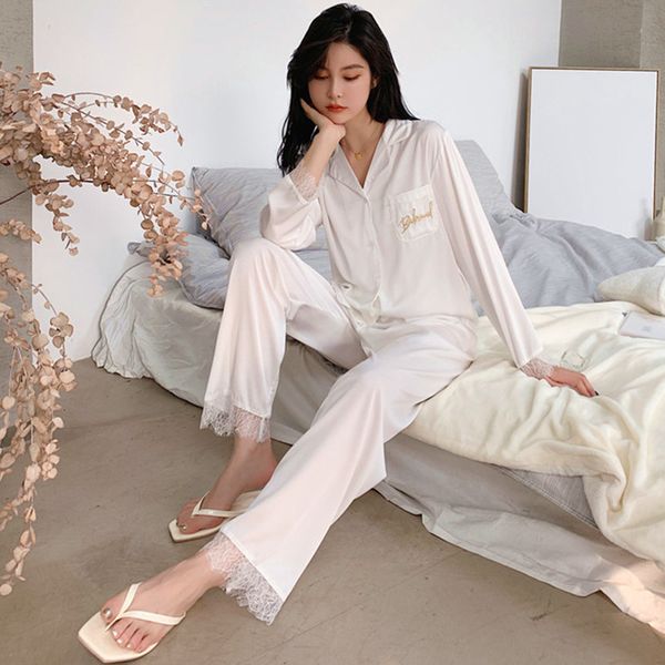 women's sleepwear fashion temperament bride pajamas set spring summer household wear pijamas silk satin lace ladies home suit 65k2, Black;red
women's sleepwear fashion temperament bride pajamas set spring summer household wear pijamas silk satin lace ladies home suit 65k2, Black;red