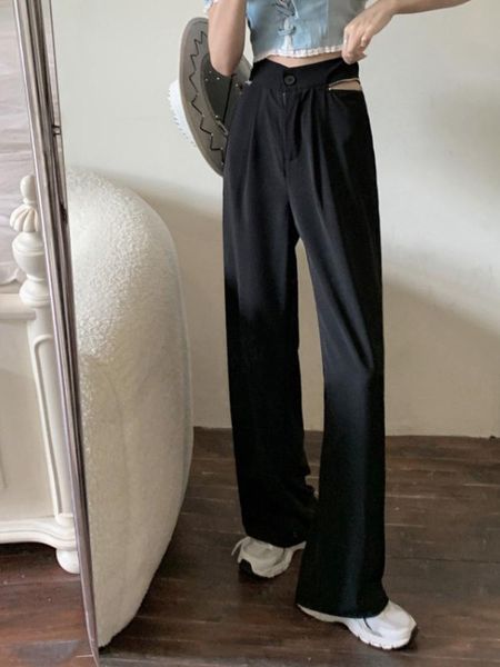 women's pants & capris casual children 2021 thin french loose black wide leg high waist slim straight spring and autumn, Black;white
women's pants & capris casual children 2021 thin french loose black wide leg high waist slim straight spring and autumn, Black;white