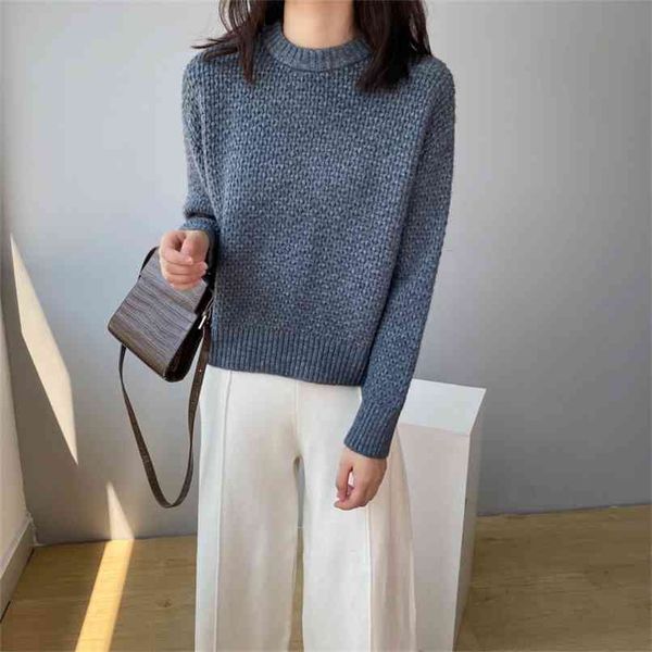 autumn and winter women's sweater casual solid color round neck long sleeve 210430, White;black
autumn and winter women's sweater casual solid color round neck long sleeve 210430, White;black