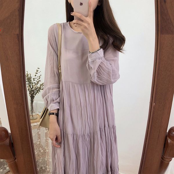 factorylflj women's 2021 korean chic french fat mm large solid pleated chiffon dress, Black;gray
factorylflj women's 2021 korean chic french fat mm large solid pleated chiffon dress, Black;gray
