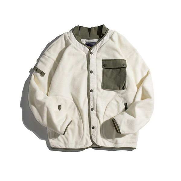 men's jackets 2021 autumn and winter japanese retro stand-up collar jacket american casual lamb cashmere color matching thick tooling, Black;brown
men's jackets 2021 autumn and winter japanese retro stand-up collar jacket american casual lamb cashmere color matching thick tooling, Black;brown