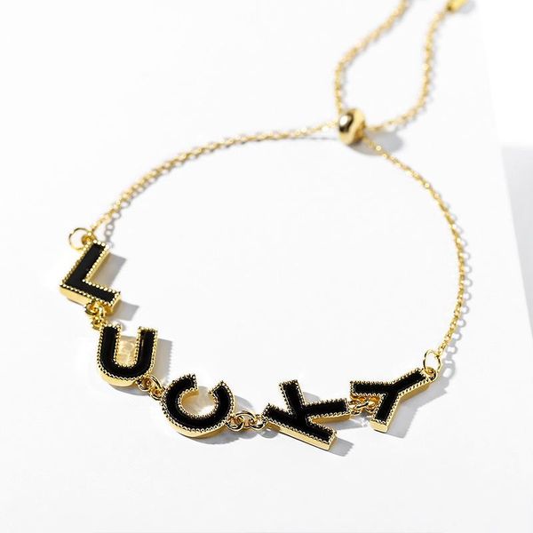 charm bracelets fashion gold plated adjustabe length chain letter "lucky" for women gift female bracelet jewelry, Golden;silver
charm bracelets fashion gold plated adjustabe length chain letter "lucky" for women gift female bracelet jewelry, Golden;silver