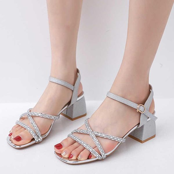 sandals silver fashion crystal ankle strap women summer bling sequins square heels shoes woman comfortable ourdoor, Black
sandals silver fashion crystal ankle strap women summer bling sequins square heels shoes woman comfortable ourdoor, Black