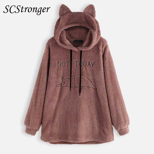 plus size t-shirt autumn winter women's hooded pullover long sleeved embroidered double sided velvet loose casual sweater blusa feminin, Black
plus size t-shirt autumn winter women's hooded pullover long sleeved embroidered double sided velvet loose casual sweater blusa feminin, Black