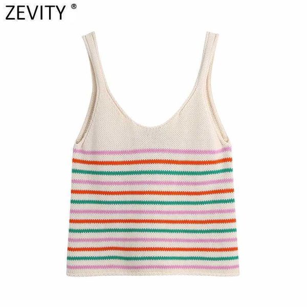 zevity women fashion v neck colorful striped knitted sling sweater femme spaghetti strap casual vest chic summer ls9372 210603, White
zevity women fashion v neck colorful striped knitted sling sweater femme spaghetti strap casual vest chic summer ls9372 210603, White