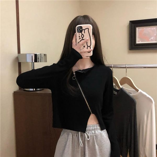 women's t-shirt clothing korean long sleeve t-shirts causal loose tees zipper o-neck solid ladies fashion brand spring autumn, White
women's t-shirt clothing korean long sleeve t-shirts causal loose tees zipper o-neck solid ladies fashion brand spring autumn, White