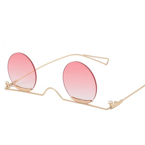 fashion sunglasses frames trend gradual change ocean piece round metal frame one line nose glasses, Black
fashion sunglasses frames trend gradual change ocean piece round metal frame one line nose glasses, Black