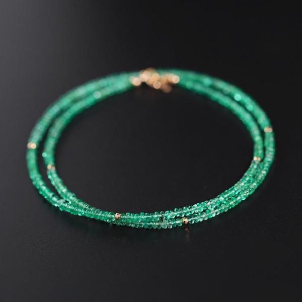 chains daimi zambian natural emerald beaded necklace female 18k gold color treasure pendant gift customization, Silver
chains daimi zambian natural emerald beaded necklace female 18k gold color treasure pendant gift customization, Silver