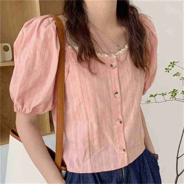 sweet girls square collar lace gentle high waist femme chic prom loose slim casual short sleeve shirts 210525, White
sweet girls square collar lace gentle high waist femme chic prom loose slim casual short sleeve shirts 210525, White