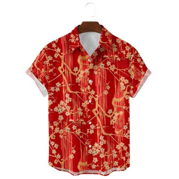 men's casual shirts for men summer short sleeve shirt flower printed blouse holiday clothing mens, White;black
men's casual shirts for men summer short sleeve shirt flower printed blouse holiday clothing mens, White;black