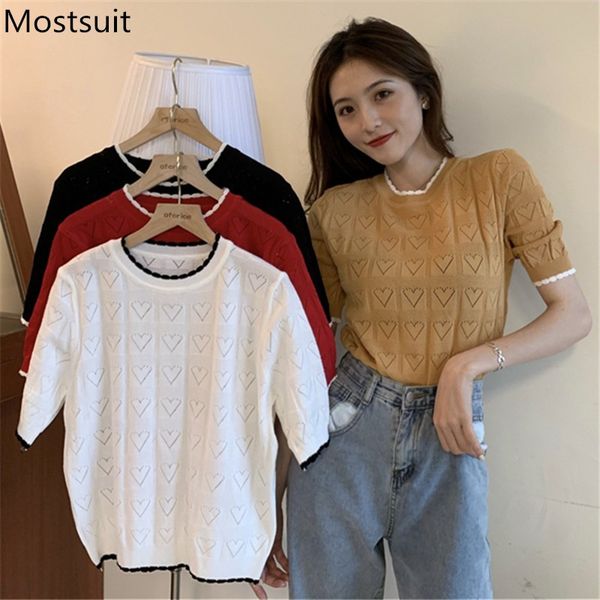 hearts thin knitted women pullover sweater summer short sleeve o-neck hollow out korean casual fashion female jumpers 210514, White;black
hearts thin knitted women pullover sweater summer short sleeve o-neck hollow out korean casual fashion female jumpers 210514, White;black