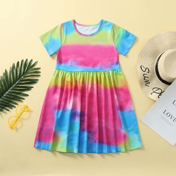 girl's dresses summer kids baby girl ruffles sleeveless rainbow princess casual tie-dyed printing dress outfits costume for, Red;yellow
girl's dresses summer kids baby girl ruffles sleeveless rainbow princess casual tie-dyed printing dress outfits costume for, Red;yellow