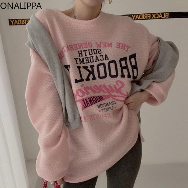 women's hoodies & sweatshirts onalippa 2021 women pullover autumn winter lazy wind round neck letter printing loose long-sleeved split-, Black
women's hoodies & sweatshirts onalippa 2021 women pullover autumn winter lazy wind round neck letter printing loose long-sleeved split-, Black