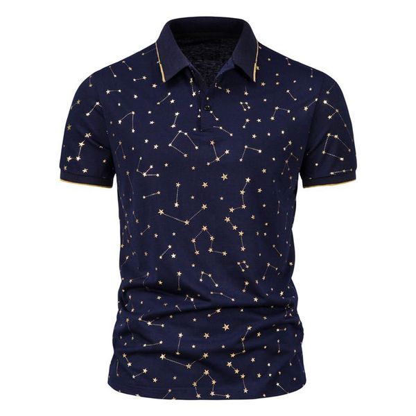 men's polos 2022 fashion summer shirt bronzing printing casual business male lapel t-shirt, White;black
men's polos 2022 fashion summer shirt bronzing printing casual business male lapel t-shirt, White;black