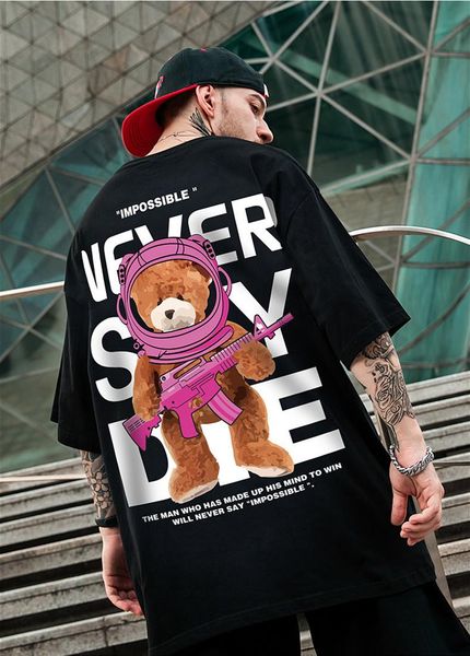 men's t-shirts harajuku style short-sleeved t-shirt male loose print large size ins couple tide brand five-point sleeve summer bear, White;black
men's t-shirts harajuku style short-sleeved t-shirt male loose print large size ins couple tide brand five-point sleeve summer bear, White;black