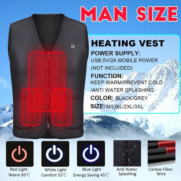 men's vests 2021 men women outdoor usb infrared heating vest jacket winter flexible electric thermal clothing waistcoat fishion, Black;white
men's vests 2021 men women outdoor usb infrared heating vest jacket winter flexible electric thermal clothing waistcoat fishion, Black;white