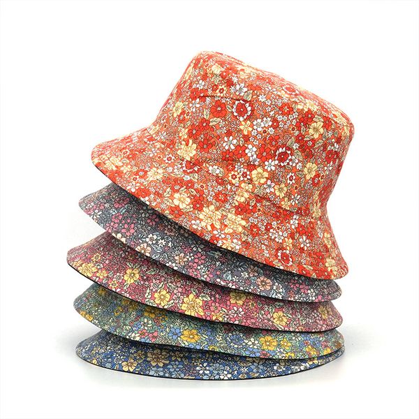 women's floral print bucket hat cotton polka dots double side reversible sun protection cap female panama fisherman hats, Blue;gray
women's floral print bucket hat cotton polka dots double side reversible sun protection cap female panama fisherman hats, Blue;gray