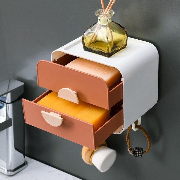 soap dishes double layer holder wall mounted draining rack bathroom drawer type waterproof storage box with hook supplies
soap dishes double layer holder wall mounted draining rack bathroom drawer type waterproof storage box with hook supplies