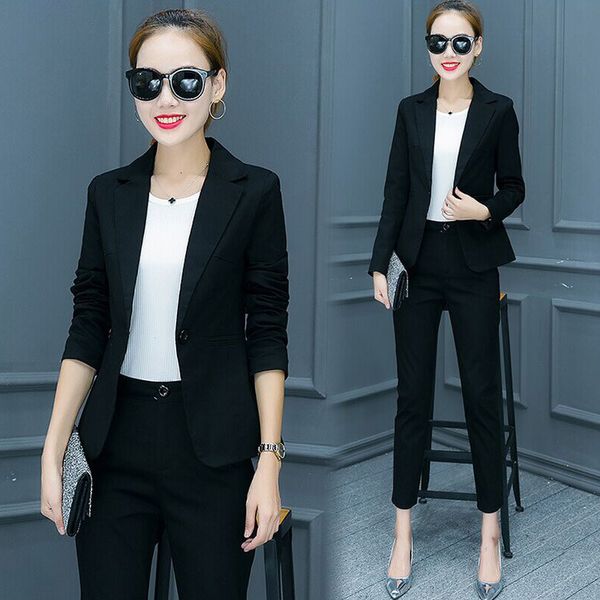 women's suits & blazers costumes for women trouser suit notched office uniform designs womens business blazer with pants formal ladies, White;black
women's suits & blazers costumes for women trouser suit notched office uniform designs womens business blazer with pants formal ladies, White;black