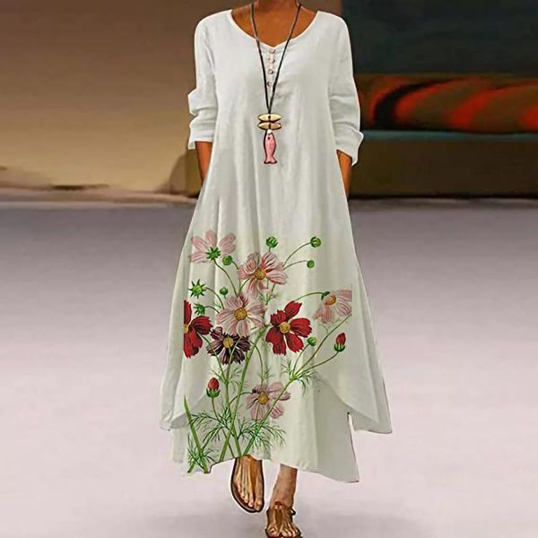 casual dresses #58 summer dress women's retro style floral printed long sleeved loose hem irregular robes longues pour les femmes, Black;gray
casual dresses #58 summer dress women's retro style floral printed long sleeved loose hem irregular robes longues pour les femmes, Black;gray