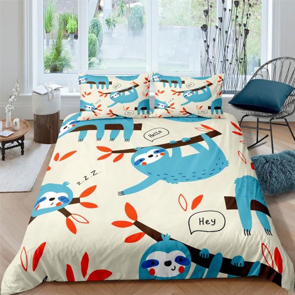 bedding sets 2/3pcs baby sloth duvet cover cartoon 3d edredon single printed luxury children kids covers bed linen wholesale
bedding sets 2/3pcs baby sloth duvet cover cartoon 3d edredon single printed luxury children kids covers bed linen wholesale