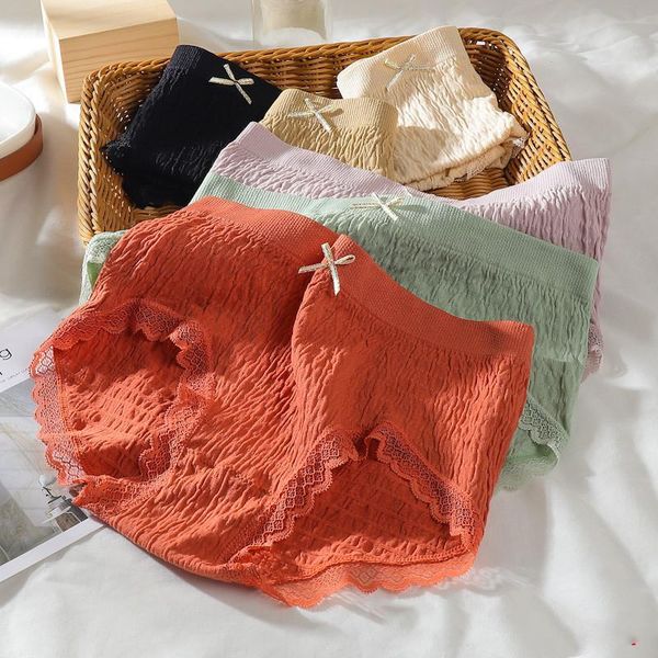 women's panties 3pcs/lot female women comfortable underwears middle-waisted underpants ladies lace briefs lingerie breathable, Black;pink